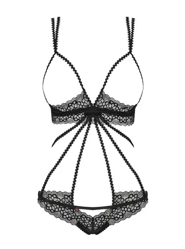Obsessive Body Offener Body in schwarz transparent mit Spitze