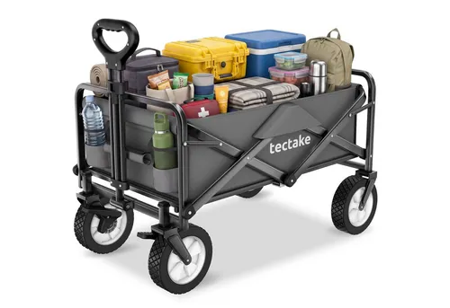 tectake® Faltbarer Bollerwagen mit Tragetasche in grau von tectake