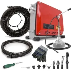 500W Elektrische Rohrreinigungsmaschine für Ø30-100mm Rohrleitungen Spirale Ø10mm 5M, 16mm 21M Rohrreinigungsgerät Rohrreiniger Drain Clean