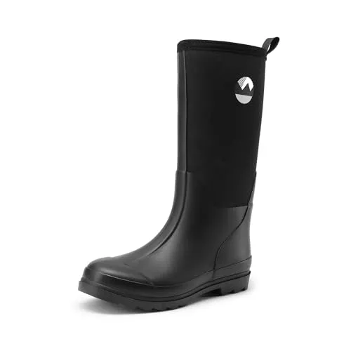 DREAM PAIRS Kniehohe Gummistiefel für Damen - Wasserdichte Wanderschuhe mit elastischem Schaft für perfekten Sitz, ideal für regnerische Tage und Outdoor-Aktivitäten.