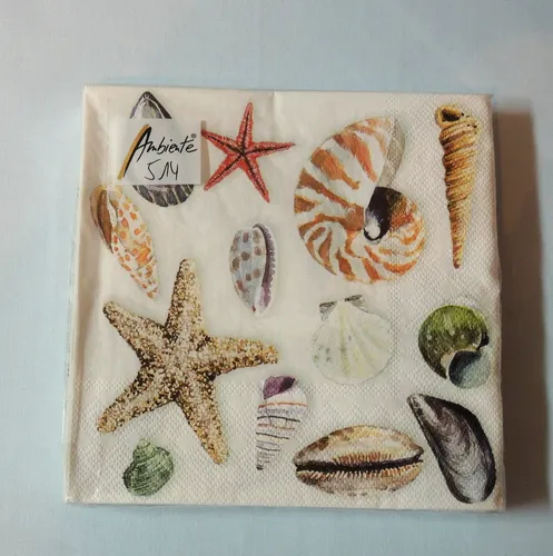 Servietten Muscheln verschiedene 1 Packung OVP ambiente maritim Seestern shel 20