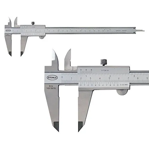 STEINLE 1102 Taschen Messschieber 150 mm - Skalenmessschieber mit Feststellschraube und präziser Ablesung von 0,05 mm – ideal für präzise Messungen im Handwerk und Modellbau.