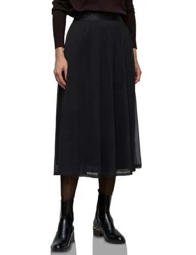 Street One Damen 3610186 Mesh-Rock, Schwarz, 44