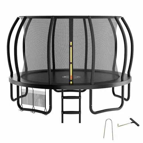 Zelsius Trampolin Schwarz Ø 366 cm – Outdoor Spaß für bis zu 150 kg - Erlebe aktiven Spaß mit dem Zelsius Trampolin Ø 366 cm. Ideal für den Outdoor-Bereich, bietet es Sicherheit durch ein hochwertiges Netz und eine stabile Leiter. Einfacher Aufbau, langlebige Materialien und ein Schuhbeutel runden das Erlebnis ab.