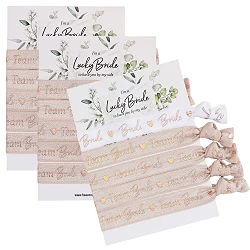 heaven+paper Team Bride JGA Armbänder Frauen rosegold (15x Armband jga) - Designed in München - Hochwertige bride to be Deko für 14 + Braut Junggesellenabschied Frauen Accessoires Rose Team Braut