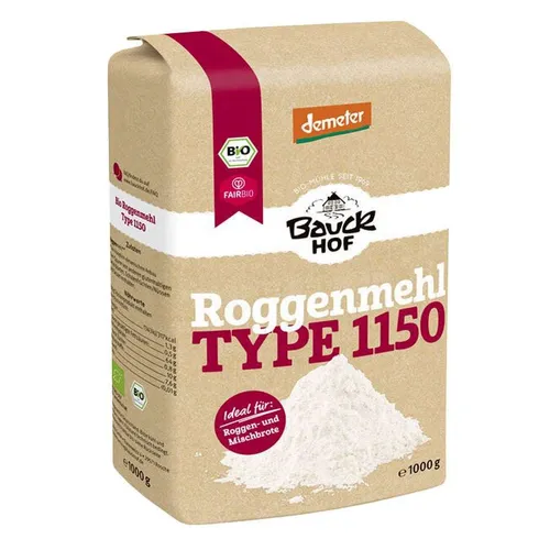 Bauck Mühle Roggenmehl Type 1150 demeter Bio von Bauck