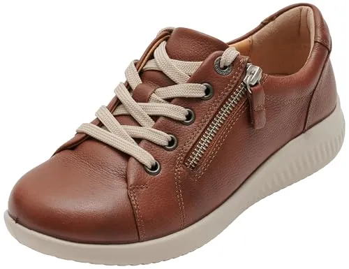 Brauner Schnürhalbschuh mit Reißverschluss für Damen von JOMOS