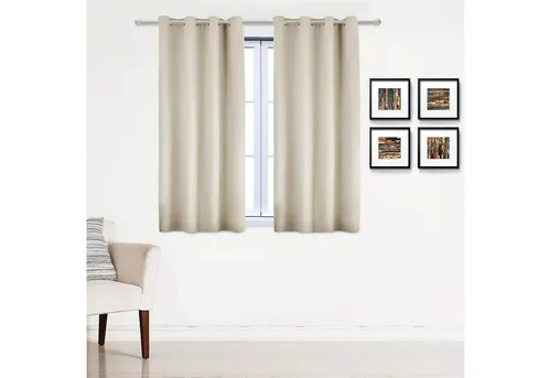 Woltu Gardine (1 St), blickdicht, mit Ösen, 130 g/m², Leichter & weicher