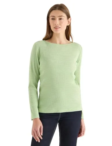 Cecil Damen Gestreiftes Langarmshirt - Klassisches Langarmshirt mit modischem Streifenmuster. Figurschmeichelnde Rippstruktur und eleganter U-Boot-Ausschnitt für vielseitige Outfits.