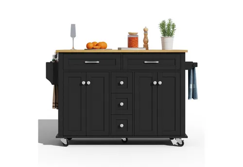 Fine Life Pro Küchenwagen mit ausklappbarer Arbeitsplatte - Vielseitiger Küchenwagen mit großzügiger, erweiterbarer Arbeitsfläche (18 mm) und durchdachtem Stauraum. Ideal als mobile Kücheninsel oder Servierwagen, ausgestattet mit leisen Rollen, Gewürzregal und Handtuchhalter.