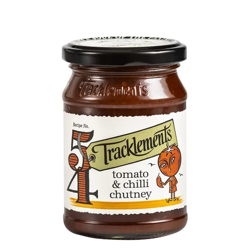 Tracklements Tomaten Chili Chutney, Dip, Grillsoße 250g