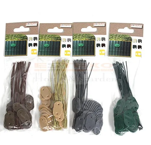 Estexo Befestigungsclips, Befestigungs Set, Draht für PVC Sichtschutzmatten, Sichtschutz (25, Grau)