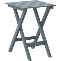vidaXL Klappbarer Beistelltisch Grau aus massivem Pappelholz - Der klappbare Beistelltisch ist ideal für Wohnzimmer und Terrasse. Er ist leicht zu transportieren und platzsparend. Mit wasserfester Oberfläche für einfache Reinigung und vielseitiger Nutzung – perfekt für jeden Raum!