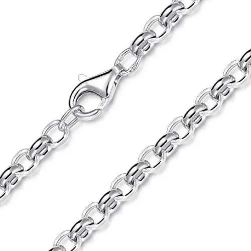 MATERIA Erbskette 925 Silber 4mm – Rhodiniert, 50 cm von Materia by Matthias Wagner
