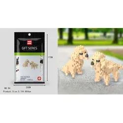 Pudel Figur Bausteine Modell LNO Micro-Bricks
