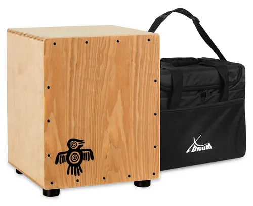 XDrum Junior Cajon Peruana Ash - 3 mm Esche Schlagplatte, voller Klang und ideale Bass Snare-Trennung, perfekt für Kinder mit praktischer Tragetasche