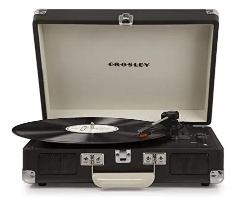 Crosley Cruiser Plus tragbarer Plattenspieler – Bluetooth-Plattenspieler, 3-Gang-Koffer-Vinyl-Player, Heim-Plattenspieler für Schallplatten, eingebaute Stereo-Lautsprecher, Bluetooth-Empfänger