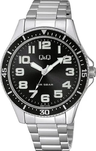 Q&Q Lässige Uhr QB64J225Y - Armbanduhren für Herren, lässiges Design mit großem Ziffernblatt (Ø 45 mm) für optimale Ablesbarkeit und täglichen Komfort.