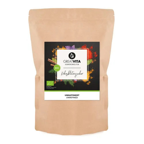 Bio Kokosblütenzucker unraffiniert Kokoszucker brauner Zucker ohne Zusätze 1 kg