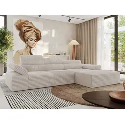 MKS Ecksofa L-Form Beige, 5-Sitzer