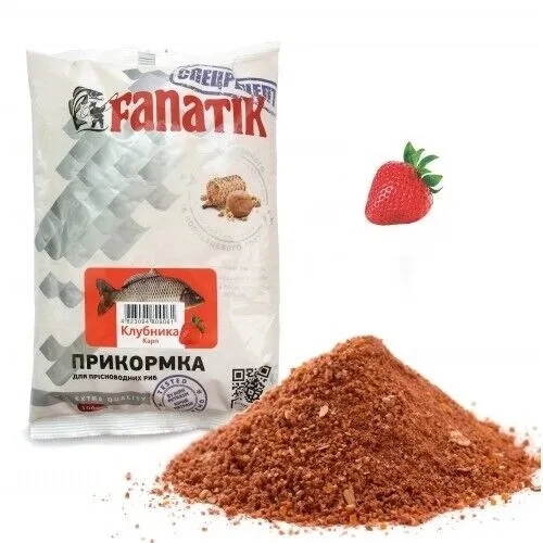 FANATIK Angelfutter ERDBEEREN-KARPFEN Lockfutter Anfutter Erdbeeraroma Universal