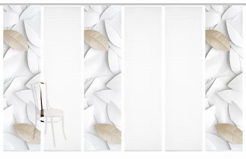 HOME in green Schiebegardine HIG LISON 245x60 cm - Nachhaltige Schiebegardine aus recyceltem Polyester mit fotorealistischen Blättermotiv, ideal für stilvolle Fensterdekoration und Lichtregulierung.