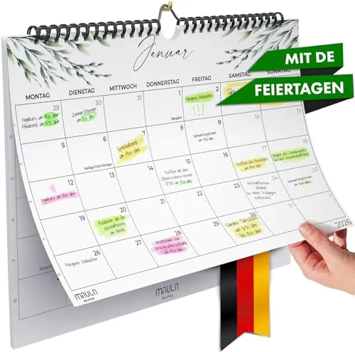 Kalender 2026 Wandkalender – Monatskalender A4 Querformat von Milula Studios