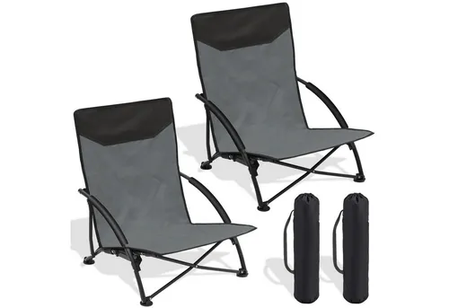 Sekey Klappstuhl Strandliegestuhl grau – Leichter und bequemer Campingstuhl