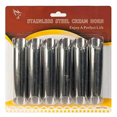 OLYMP Cannoli Backform 6er Set Edelstahl (12,5 cm x 2,5 cm) Traditionelle Backform