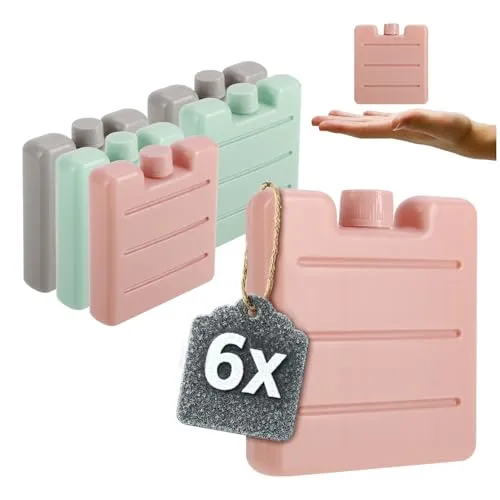 com-four® 6X Kleiner Flacher Kühlakku, platzsparend und ideal für Kühlbox