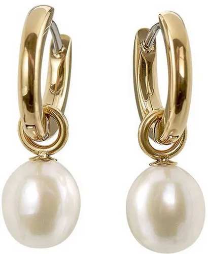 Boccia Paar Creolen Titan Goldfarben mit Perle von Boccia Titanium