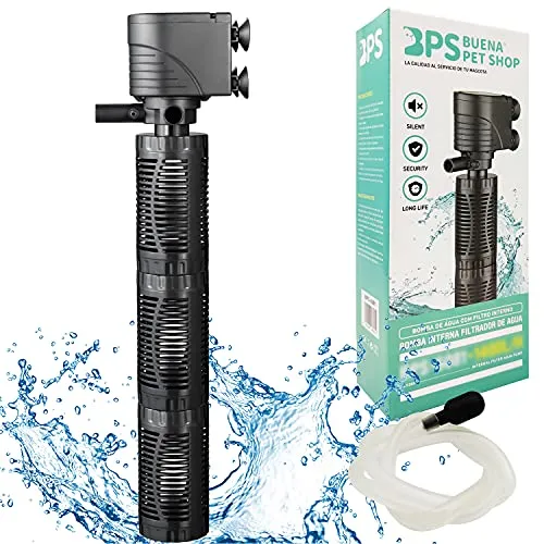 BPS Tauchpumpe mit Filter 30W 2000L/H Wasserpumpe Filter Tank für Fische Teich Hydrokultur 42x11,5cm BPS-6082