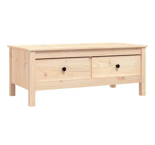 furnicato Couchtisch aus Kiefernholz, 50x40x100 cm, hellbraun - Klassischer Couchtisch aus robustem Kiefernholz mit 2 Schubladen für optimalen Stauraum. Ideal für dein Wohnzimmer, um Ordnung zu schaffen und stilvolle Akzente zu setzen.