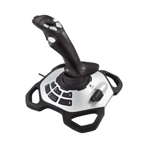 Logitech G Extreme 3D Pro Joystick - Präziser Joystick mit Drehknopf Rudersteuerung, 12 programmierbaren Tasten und stabiler Sockel für komfortables Fliegen am PC.