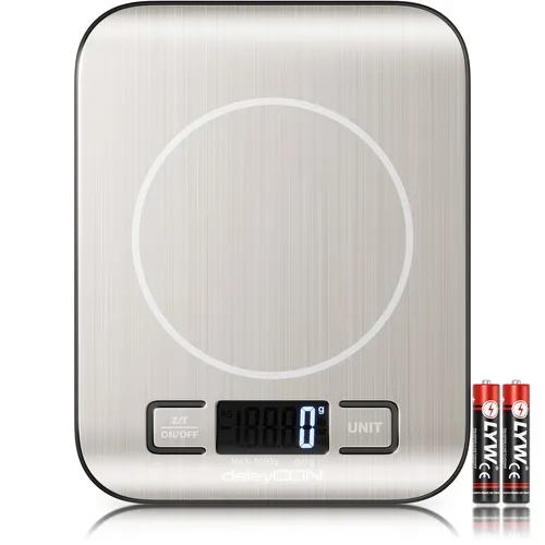 Digitale Küchenwaage bis 5KG Digitalwaage Briefwaage Kochen TARA Waage 1g genau