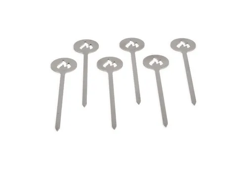 Grillrost.com BBQ Grillrost Burgerspieß Set 6er - Made in Germany - Grillzubehör für Burgerliebhaber: 6 hochwertige Edelstahlspieße mit stylischem Flammenlogo, handgeschliffen und perfekt zum Grillen von Burgern.
