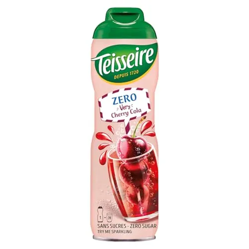Teisseire Getränke-Sirup Cherry Cola Zero | 600 ml | zuckerfrei | ergibt bis zu 7,8 Liter fertiges Getränk
