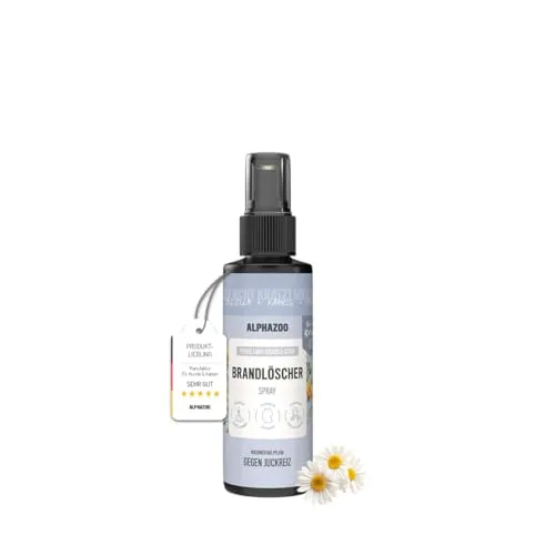 alphazoo Juckreiz Katze Brandlöscher 100 ml – Anti-Juckreiz-Spray & Wundspray gegen Kratzen, Jucken & Hotspots – Sanftes Hautpflegespray nach Milben, Allergien & Grasmilben – Fellpflege & Beruhigung