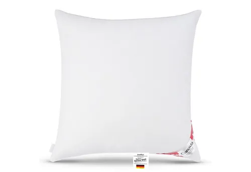 Canada Kopfkissen Quattro 80x80 cm - Daunenkissen mit hochwertiger Daune - Kissen aus 100% Baumwolle, gefüllt mit silberweißer kanadischer Daune der Klasse 1, ideal für Allergiker und maschinenwaschbar für einfache Pflege.