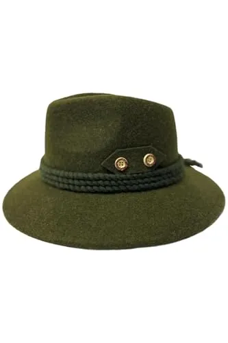 Edelnice Trachtenhut - Eleganter Trachtenhut aus 100% Wolle, Größe 57 cm, perfekt für festliche Anlässe und traditionelle Veranstaltungen.