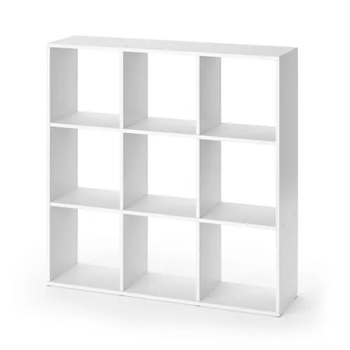 Vicco Raumteiler Nove, Freistehend in Weiß, 104 x 108 cm - Raumteiler-Regale mit 9 Ablageflächen, ideal zur Raumtrennung und Dekoration. Robustes Design aus melaminbeschichteter Spanplatte für langlebige Nutzung.