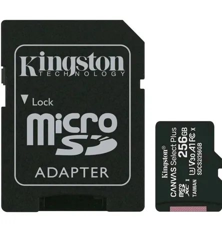 Canvas Select Plus 256 GB MicroSDXC - Schnelle Speicherkarte für Ihre Geräte - Speicherkarten mit 256 GB Kapazität und bis zu 150 MB/s Lesegeschwindigkeit, ideal für hochauflösende Fotos und 4K-Videos.