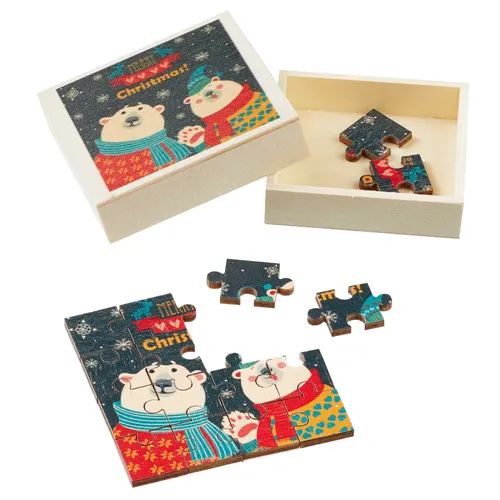 HobbyFun Miniaturpuzzle Weihnachten 5,5x5,5cm Wichtel Miniaturfigur Miniaturwelt