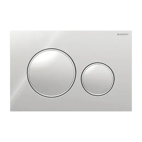 Geberit Sigma 20 Betätigungsplatte 115882KH1 - Sanitärinstallation mit hochglanz-verchromter Oberfläche für elegantes Design und einfache Spülauslösung bei Geberit Sigma UP-Spülkästen.