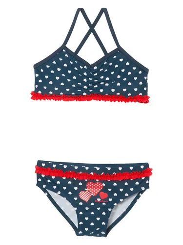 Playshoes Mädchen UV-Schutz Bikini Badeanzug Herzchen 98-104 EU - Badeanzug für Mädchen mit UV Schutz 50+, ideal für heiße Sommertage am Meer oder im Schwimmbad. Aus schnelltrocknendem Material, leicht zu reinigen bei 30°C.