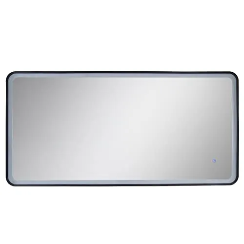Paco Home Badspiegel mit Beleuchtung 120x60cm in schwarz von Paco Home