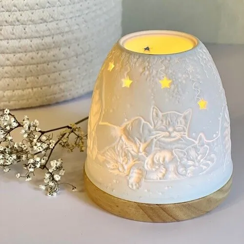 Iglu Porzellan Windlicht Katzen Nr. 431 - NEU