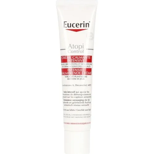 Eucerin AtopiControl Akutpflege Creme 40 ml - Intensive Nachtpflege für trockene Haut mit wertvollen Inhaltsstoffen, die die Hautbarriere unterstützt und für ein angenehmes Hautgefühl sorgt.