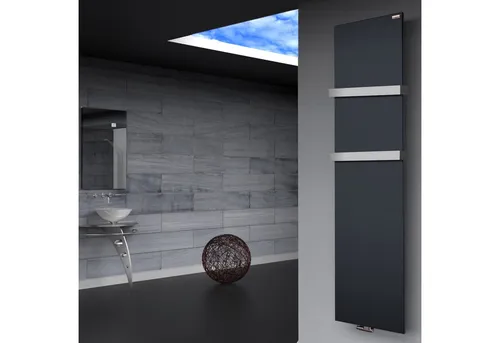 BADHEIZKÖRPER Design Mirror Steel 3 - 180x47cm, 1118 W anthrazit - Heizkörper für Ihr Bad: Design-Handtuchwärmer mit exzellenter Verarbeitung (Made in Germany) und 5 Jahren Garantie, ideal zum Erwärmen und Trocknen von Handtüchern.