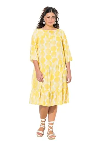 Ulla Popken Damen Plus Size Kleid mit AOP und Volants von Ulla Popken